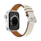For Apple Watch 42mm / 41mm / 40mm / 38mm Classic Connector Buckle Slim Cow Real Leather Watch Band(Apricot) - 3