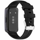 For Huawei Band 9 / 8 Silver Steel Buckle Soft Silicone Watch Band(Black) - 2