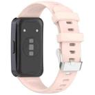 For Huawei Band 9 / 8 Silver Steel Buckle Soft Silicone Watch Band(Pink) - 2