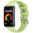 For Huawei Band 9 / 8 Silver Steel Buckle Soft Silicone Watch Band(Lime) - 1