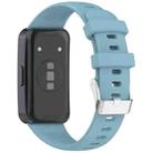For Huawei Band 9 / 8 Silver Steel Buckle Soft Silicone Watch Band(Blue) - 2