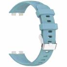 For Huawei Band 9 / 8 Silver Steel Buckle Soft Silicone Watch Band(Blue) - 3