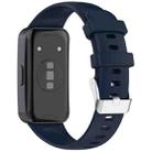 For Huawei Band 9 / 8 Silver Steel Buckle Soft Silicone Watch Band(Dark Blue) - 2