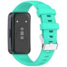 For Huawei Band 9 / 8 Silver Steel Buckle Soft Silicone Watch Band(Green) - 2