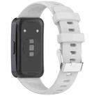 For Huawei Band 9 / 8 Silver Steel Buckle Soft Silicone Watch Band(Gray) - 2