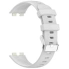 For Huawei Band 9 / 8 Silver Steel Buckle Soft Silicone Watch Band(Gray) - 3