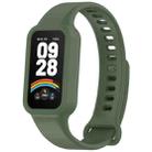 For Redmi Band 3 / Xiaomi Smart Band 9 Active Solid Color Soft Silicone Integrated Watch Band(Dark Green) - 1