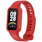 For Redmi Band 3 / Xiaomi Smart Band 9 Active Solid Color Soft Silicone Integrated Watch Band(Red) - 1