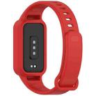 For Redmi Band 3 / Xiaomi Smart Band 9 Active Solid Color Soft Silicone Integrated Watch Band(Red) - 2