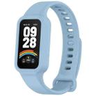 For Redmi Band 3 / Xiaomi Smart Band 9 Active Solid Color Soft Silicone Integrated Watch Band(Blue) - 1