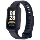 For Redmi Band 3 / Xiaomi Smart Band 9 Active Solid Color Soft Silicone Integrated Watch Band(Dark Blue) - 1