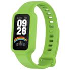 For Redmi Band 3 / Xiaomi Smart Band 9 Active Solid Color Soft Silicone Integrated Watch Band(Fluorescent Green) - 1