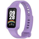 For Redmi Band 3 / Xiaomi Smart Band 9 Active Solid Color Soft Silicone Integrated Watch Band(Purple) - 1