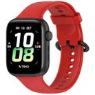 For Honor Watch 5 Solid Color Black Buckle Soft Silicone Watch Band(Red) - 1