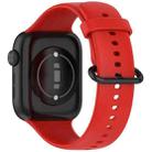 For Honor Watch 5 Solid Color Black Buckle Soft Silicone Watch Band(Red) - 2