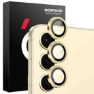 For Samsung Galaxy S25 5G NORTHJO Camera Lens Protector CD Metal Ring Tempered Glass Film(Gold) - 1