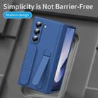 For Samsung Galaxy Z Fold5 5G Bazher Shell Film Integrated Holder Shockproof Phone Case(Blue) - 3