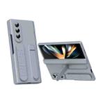 For Samsung Galaxy Z Fold4 Bazher Shell Film Integrated Holder Shockproof Phone Case(Grey) - 1