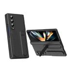 For Samsung Galaxy Z Fold4 Bazher Shell Film Integrated Holder Shockproof Phone Case(Black) - 1