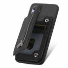 For OPPO A58 4G Retro MagSafe Zipper Wallet Card Bag Back Phone Case(Black) - 3