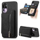 For OPPO Reno10 Pro+ 5G Retro MagSafe Zipper Wallet Card Bag Back Phone Case(Black) - 1