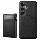 For Samsung Galaxy S24+ 5G Suteni H19 Oil Wax 2-in-1 MagSafe Removable Card Box Back Phone Case(Black) - 1