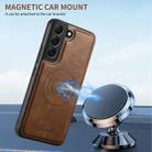 For Samsung Galaxy S23 5G Suteni H19 Oil Wax 2-in-1 MagSafe Removable Card Box Back Phone Case(Brown) - 3