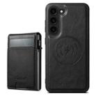 For Samsung Galaxy S22+ 5G Suteni H19 Oil Wax 2-in-1 MagSafe Removable Card Box Back Phone Case(Black) - 1