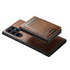 For Samsung Galaxy S25 Ultra 5G Suteni H19 Oil Wax 2-in-1 MagSafe Removable Card Box Back Phone Case(Brown) - 2