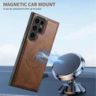 For Samsung Galaxy S25 Ultra 5G Suteni H19 Oil Wax 2-in-1 MagSafe Removable Card Box Back Phone Case(Brown) - 3