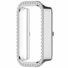 For Xiaomi Smart Band 9 Active Diamond PC Half Coverage Watch Protective Case(Silver) - 2