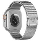 For Apple Watch 42mm / 41mm / 40mm / 38mm Umbrella Buckle Think Milanese Plate Stainless Steel Paracord Buckle Watch Band(Silver) - 2