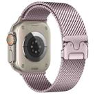 For Apple Watch 46mm / 49mm / 45mm / 44mm Umbrella Buckle Think Milanese Plate Stainless Steel Paracord Buckle Watch Band(Pink) - 2