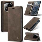 For Redmi Note 14 Pro 5G CaseMe 013 Multifunctional Horizontal Flip Leather Phone Case(Coffee) - 1