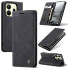 For Redmi Note 14 4G 163.25mm CaseMe 013 Multifunctional Horizontal Flip Leather Phone Case(Black) - 1