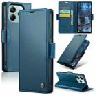 For Redmi Note 14 5G CaseMe 023 Butterfly Buckle Litchi Texture RFID Anti-theft Leather Phone Case(Blue) - 1