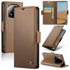 For Redmi Note 14 Pro 5G CaseMe 023 Butterfly Buckle Litchi Texture RFID Anti-theft Leather Phone Case(Brown) - 1