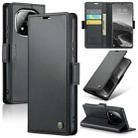 For Redmi Note 14 Pro 5G CaseMe 023 Butterfly Buckle Litchi Texture RFID Anti-theft Leather Phone Case(Black) - 1
