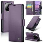For Redmi Note 14 Pro 5G CaseMe 023 Butterfly Buckle Litchi Texture RFID Anti-theft Leather Phone Case(Purple) - 1