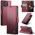 For Redmi Note 14 4G 164.84mm CaseMe 023 Butterfly Buckle Litchi Texture RFID Anti-theft Leather Phone Case(Red) - 1