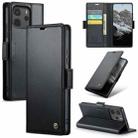 For Redmi Note 14 4G 164.84mm CaseMe 023 Butterfly Buckle Litchi Texture RFID Anti-theft Leather Phone Case(Black) - 1