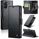 For Xiaomi Poco X7 Pro CaseMe 023 Butterfly Buckle Litchi Texture RFID Anti-theft Leather Phone Case(Black) - 1