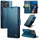 For Redmi Note14 4G 163.25mm CaseMe 023 Butterfly Buckle Litchi Texture RFID Anti-theft Leather Phone Case(Blue) - 1