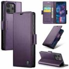For Redmi Note14 4G 163.25mm CaseMe 023 Butterfly Buckle Litchi Texture RFID Anti-theft Leather Phone Case(Purple) - 1