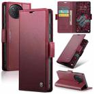 For Xiaomi Poco F7 Pro / F7 Ultra CaseMe 023 Butterfly Buckle Litchi Texture RFID Anti-theft Leather Phone Case(Red) - 1