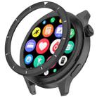 For Xiaomi Watch S4 Tempered Glass Film Hybrid Stainless Steel Watch Protective Ring(Scale Black) - 1