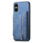 For Sony Xperia 10 VI Retro MagSafe Zipper Wallet Card Bag Back Phone Case(Blue) - 2