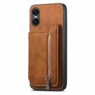 For Sony Xperia 5 V Retro MagSafe Zipper Wallet Card Bag Back Phone Case(Brown) - 2