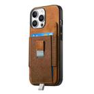 For iPhone 16 Pro Retro Magsafe Cross Leather Pull-Out Card Bag Back Phone Case(Brown) - 2