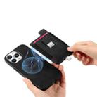 For iPhone 15 Pro Retro Magsafe Cross Leather Pull-Out Card Bag Back Phone Case(Black) - 3